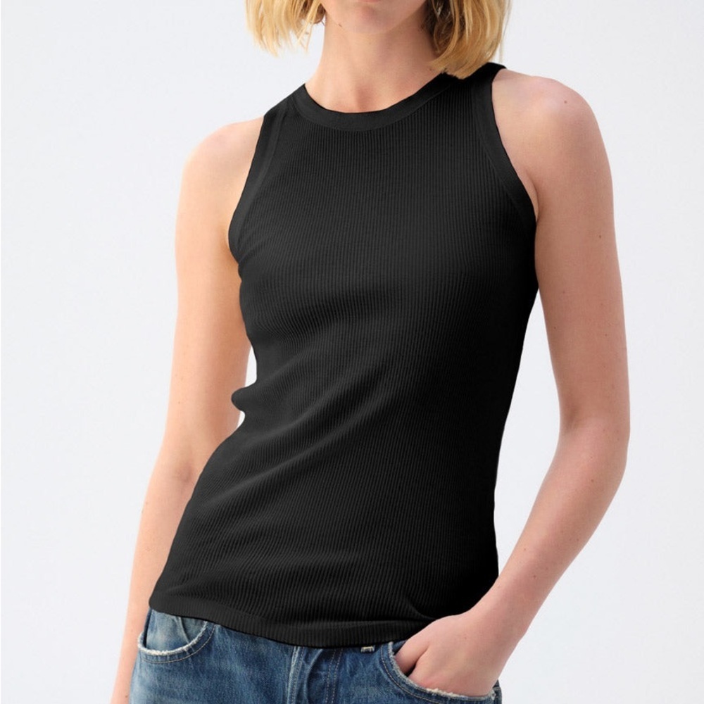 AMO Swoon Tank Tank Top Black - Size S - Organic Cotton - Essential Knit Tank